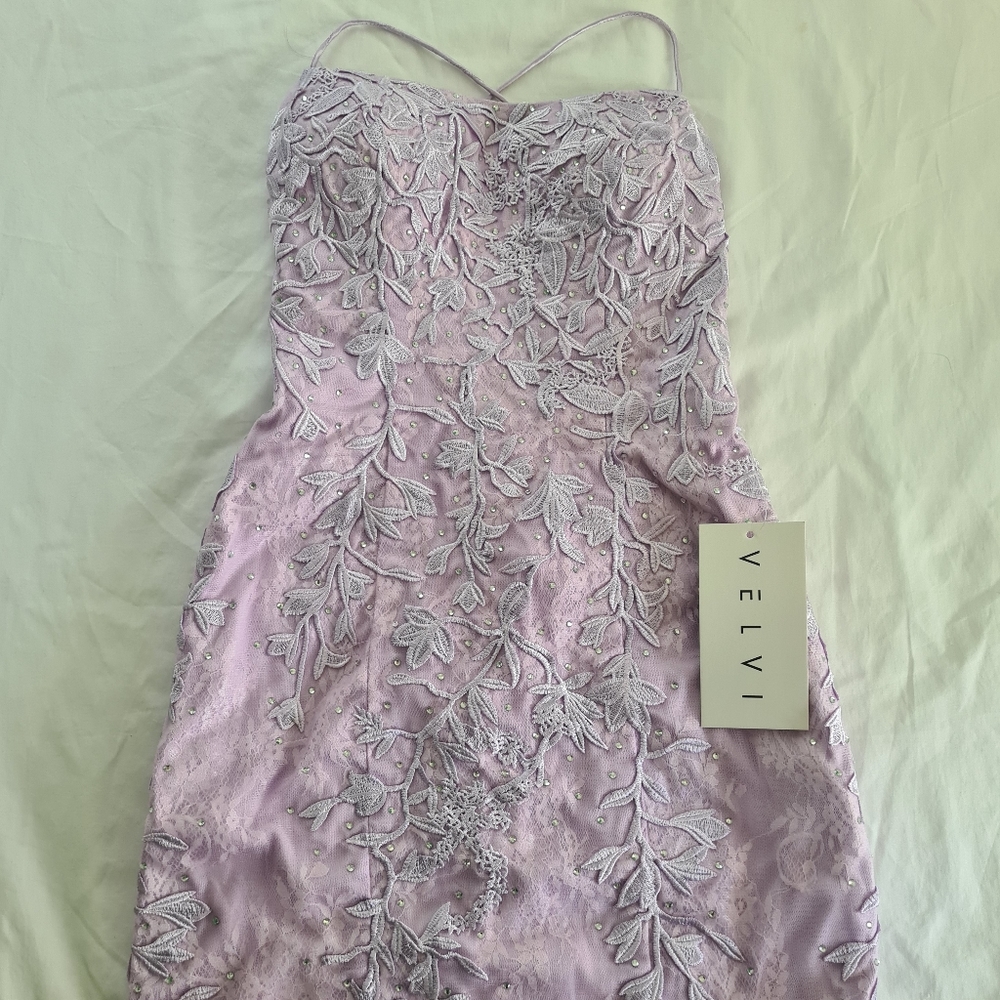 Ladyblacktie Velvi Lilac Dutchess Mini Dress